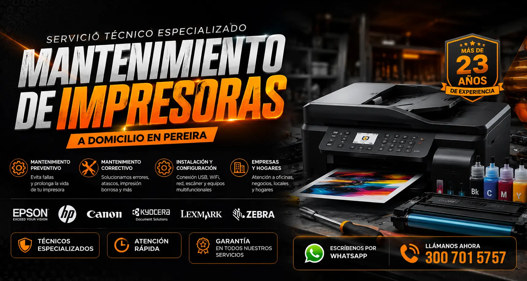 Mantenimiento de impresoras en Pereira a domicilio